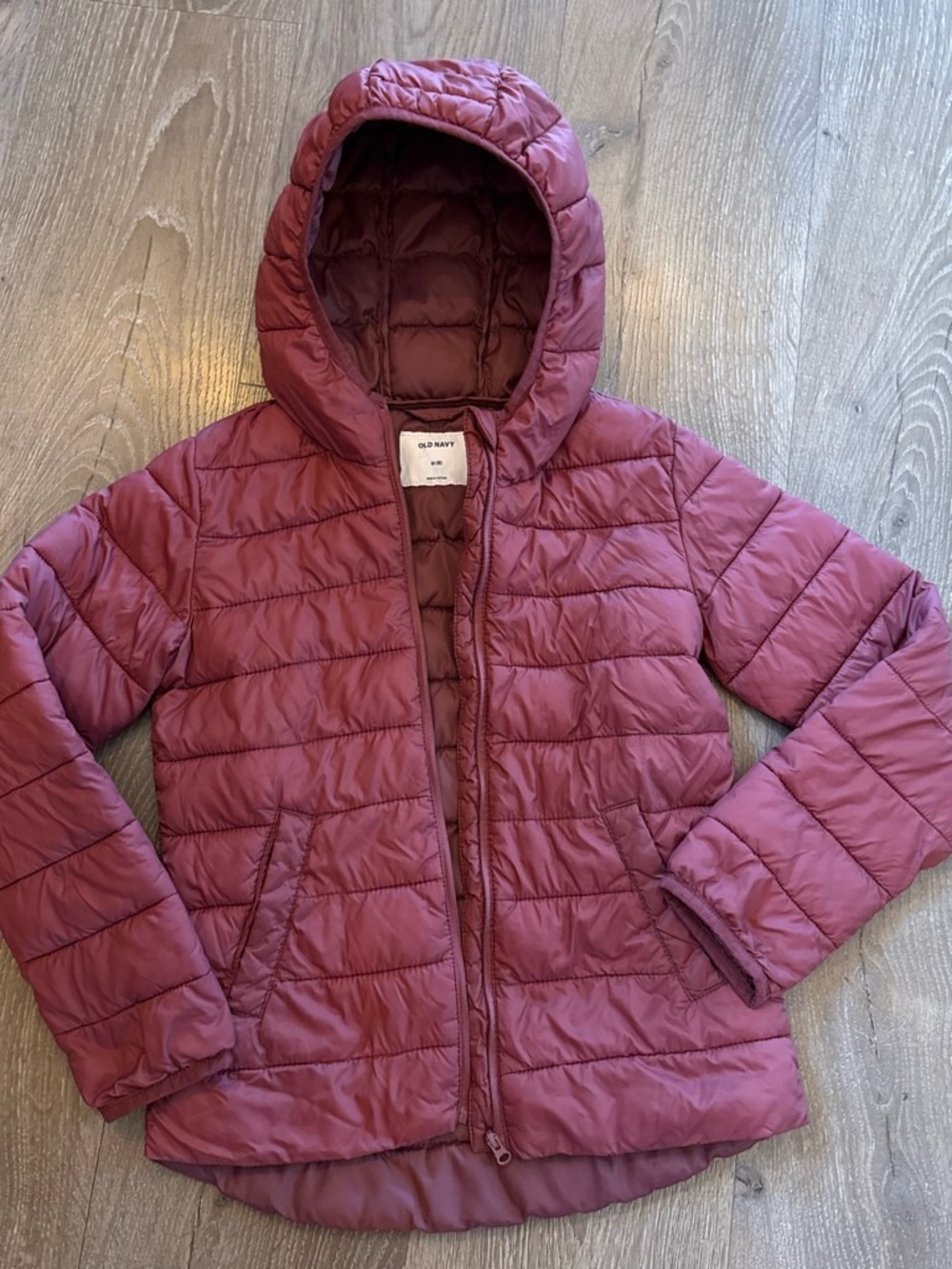 Old Navy Girls' Hooded Puffer Jacket - Mauve Pink